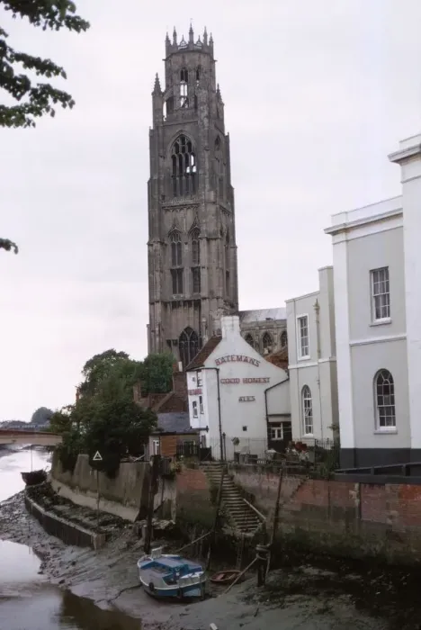 Framed Print : Tower of the Church of St. Bottolph and River Witham, Boston, Lincolnshire, 20th century. Artist: CM Dixon