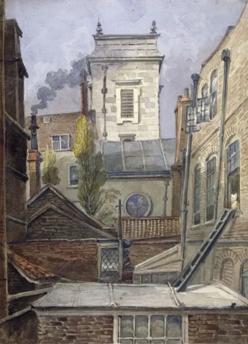 Framed Print : The tower of the Church of St George Botolph Lane, City of London, c1830. Artist Framed Print : The tower of the Church of St George Botolph Lane, City of London, c1830. Artist