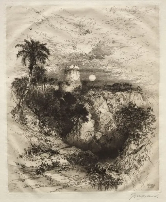 Framed Print : A Tower of Cortes, 1883. Creator: Thomas Moran (American, 1837-1926) Framed Print : A Tower of Cortes, 1883. Creator: Thomas Moran (American, 1837-1926)