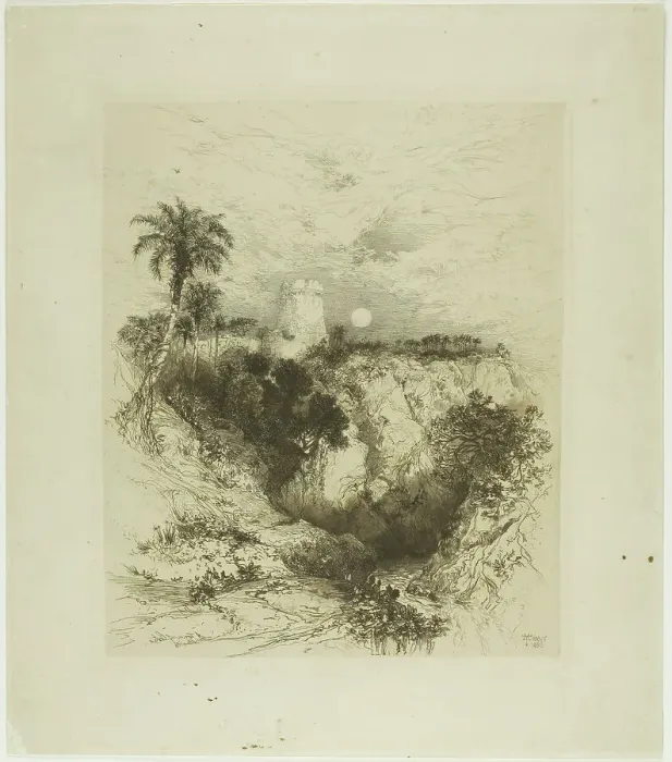 Framed Print : A Tower of Cortez, 1883. Creator: Thomas Moran Framed Print : A Tower of Cortez, 1883. Creator: Thomas Moran