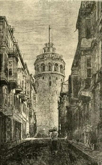 Framed Print : Tower of Galata, Constantinople, 1890. Creator: Unknown Framed Print : Tower of Galata, Constantinople, 1890. Creator: Unknown