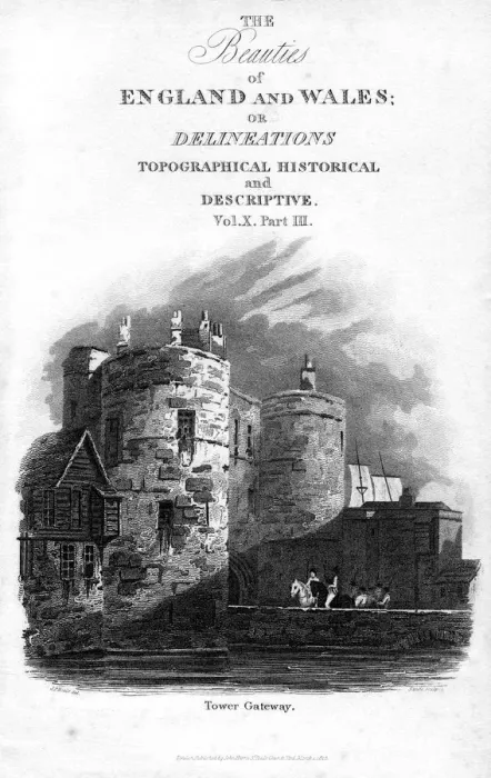 Framed Print : Tower Gateway, Tower of London, 1815. Artist: Sands Framed Print : Tower Gateway, Tower of London, 1815. Artist: Sands