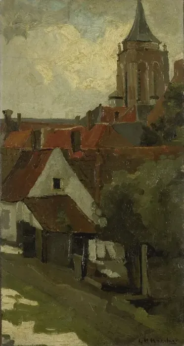 Framed Print : The Tower of Gorkum, c.1880-c.1908. Creator: George Hendrik Breitner Framed Print : The Tower of Gorkum, c.1880-c.1908. Creator: George Hendrik Breitner