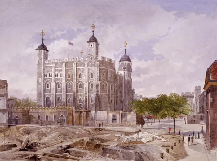 Framed Print : Tower of London, London, 1883. Artist: John Crowther Framed Print : Tower of London, London, 1883. Artist: John Crowther