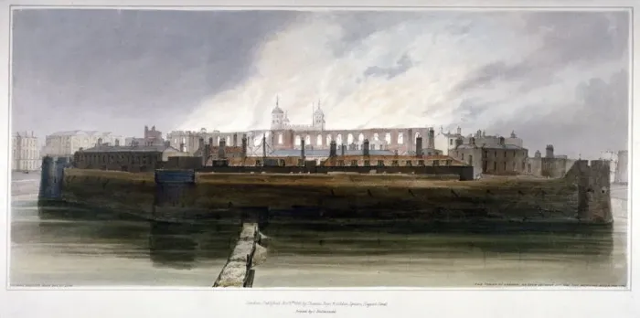 Framed Print : The Tower of London the morning after the fire in the Armoury on 30 October 1841 Framed Print : The Tower of London the morning after the fire in the Armoury on 30 October 1841