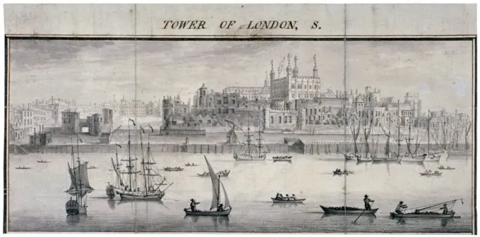 Framed Print : Tower of London, Stepney, London, 1737. Artist: Samuel Buck Framed Print : Tower of London, Stepney, London, 1737. Artist: Samuel Buck