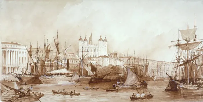 Framed Print : Tower of London, Stepney, London, c1840. Artist: William Parrott Framed Print : Tower of London, Stepney, London, c1840. Artist: William Parrott