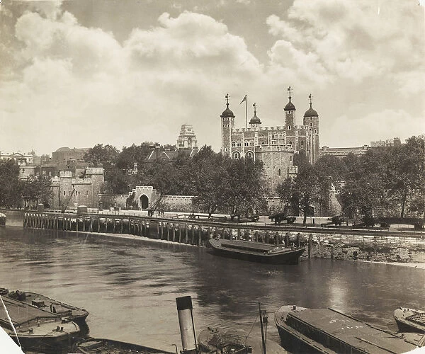 Tower of London from Tower Bridge, London, 1933