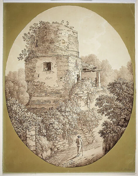 Tower with Man Walking, 1797. Creator: Jacob Philip Hackert