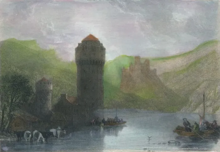 Framed Print : Tower of Niederlahnstein, 19th cenrury. Artist: Edward Goodall Framed Print : Tower of Niederlahnstein, 19th cenrury. Artist: Edward Goodall