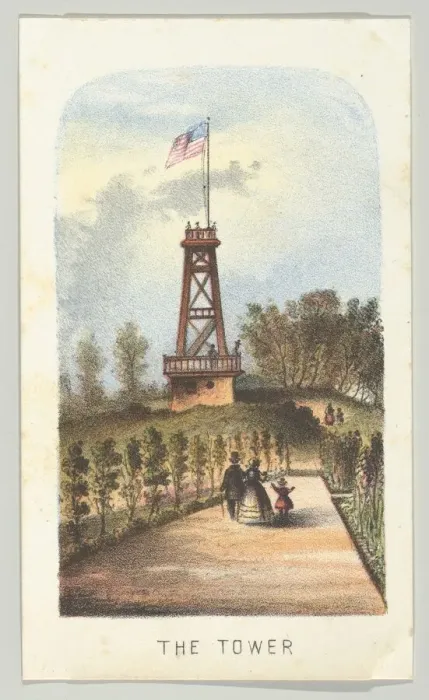 Framed Print : The Tower, from the series, Views in Central Park, New York, Part 2, 1864 Framed Print : The Tower, from the series, Views in Central Park, New York, Part 2, 1864