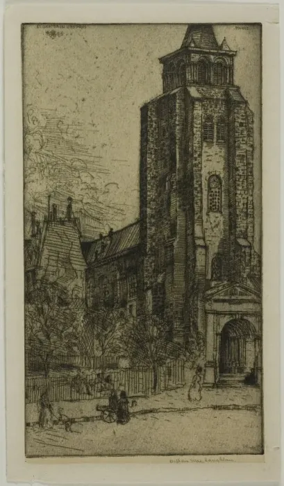 Framed Print : Tower of St. Germain-des-Pres, 1900. Creator: Donald Shaw MacLaughlan Framed Print : Tower of St. Germain-des-Pres, 1900. Creator: Donald Shaw MacLaughlan