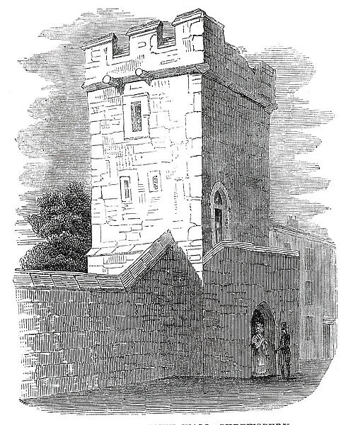 Tower on the town wall, Shrewsbury, 1845. Creator: Unknown