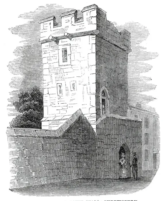Framed Print : Tower on the town wall, Shrewsbury, 1845. Creator: Unknown Framed Print : Tower on the town wall, Shrewsbury, 1845. Creator: Unknown