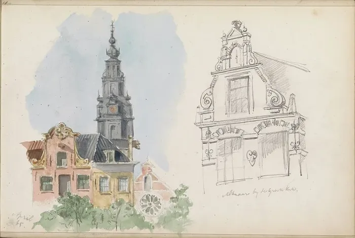 Framed Print : Tower of the Zuiderkerk in Amsterdam, building near the Grote Kerk in Alkmaar, 1865. Creator: Isaac Gosschalk Framed Print : Tower of the Zuiderkerk in Amsterdam, building near the Grote Kerk in Alkmaar, 1865. Creator: Isaac Gosschalk