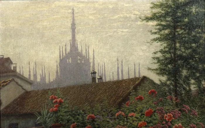 Framed Print : The Towers of the Duomo, 1900-1901. Creator: Morbelli, Angelo (1853-1919) Framed Print : The Towers of the Duomo, 1900-1901. Creator: Morbelli, Angelo (1853-1919)