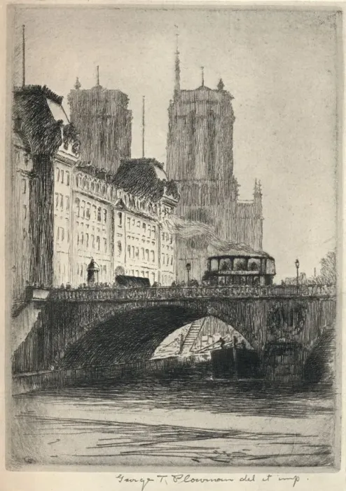 Framed Print : The Towers of Notre-Dame, 1915. Artist: George T Plowman Framed Print : The Towers of Notre-Dame, 1915. Artist: George T Plowman
