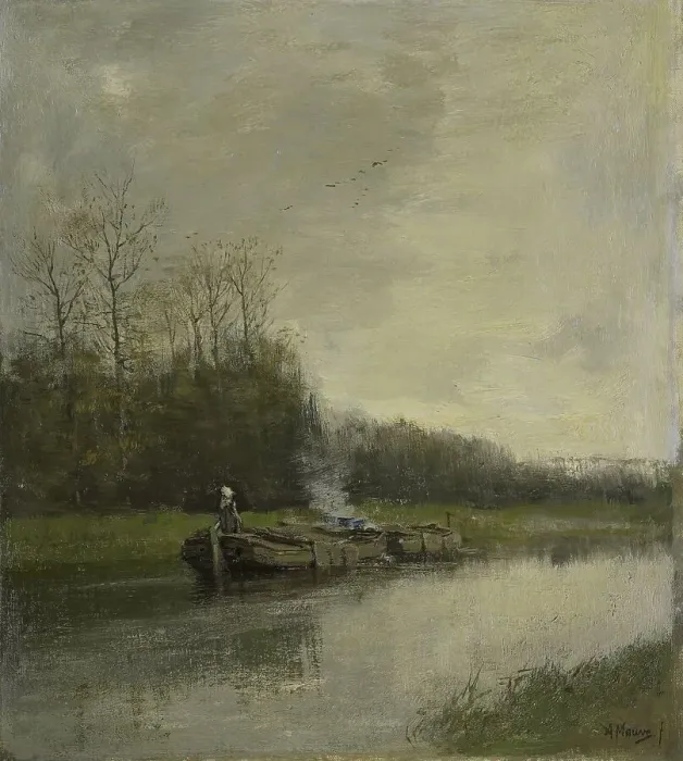 Framed Print : Towing boat, c.1860-c.1888. Creator: Anton Mauve Framed Print : Towing boat, c.1860-c.1888. Creator: Anton Mauve