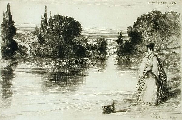 The Towing Path, 1864. Creator: Francis Seymour Haden