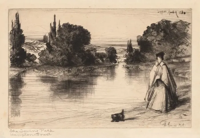 Framed Print : The Towing Path, 1864. Creator: Francis Seymour Haden (British, 1818-1910) Framed Print : The Towing Path, 1864. Creator: Francis Seymour Haden (British, 1818-1910)