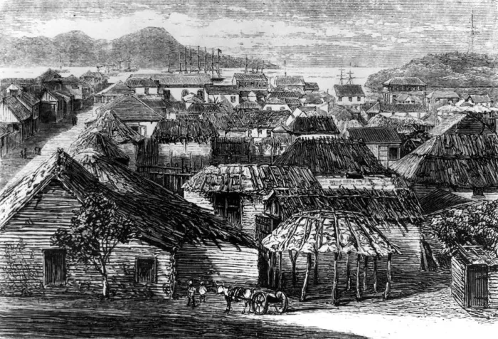 Framed Print : Town and bay of Puerto Plata, Santo Domingo, 1873 Framed Print : Town and bay of Puerto Plata, Santo Domingo, 1873