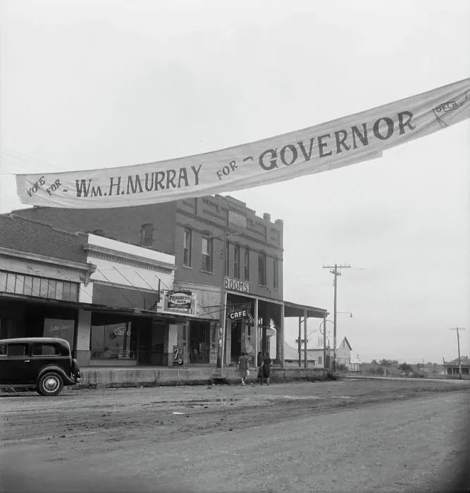 Framed Print : The town of Caddo in southeast Oklahoma, 1938. Creator: Dorothea Lange Framed Print : The town of Caddo in southeast Oklahoma, 1938. Creator: Dorothea Lange