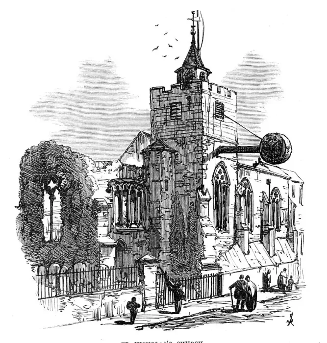 Framed Print : The Town and Camp of Colchester: St. Nicholas's Church, 1869. Creator: Unknown Framed Print : The Town and Camp of Colchester: St. Nicholas's Church, 1869. Creator: Unknown