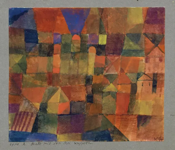 Framed Print : Town with the Three Domes, 1914. Creator: Klee, Paul (1879-1940) Framed Print : Town with the Three Domes, 1914. Creator: Klee, Paul (1879-1940)