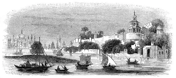 Town and fort of Agra, 1847. Artist: Robinson