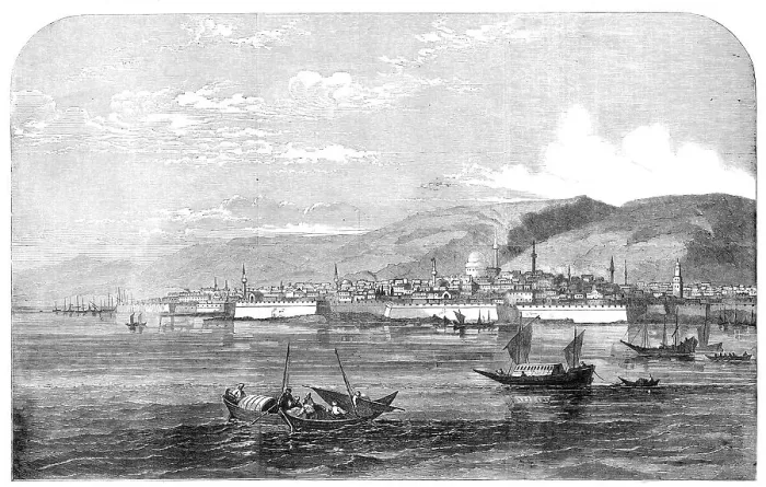 Framed Print : Town and Fortress of Silistria - from an original sketch by our own artist, 1854. Creator: Unknown Framed Print : Town and Fortress of Silistria - from an original sketch by our own artist, 1854. Creator: Unknown