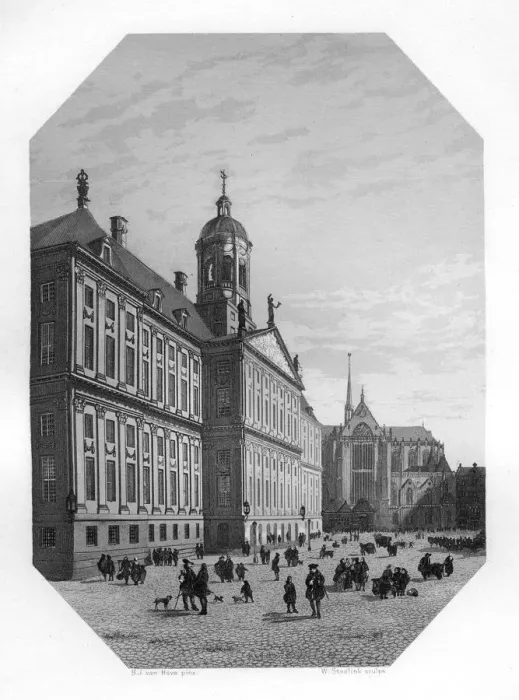 Framed Print : Town Hall in Amsterdam, Netherlands, c1870. Artist: W Steelink Framed Print : Town Hall in Amsterdam, Netherlands, c1870. Artist: W Steelink