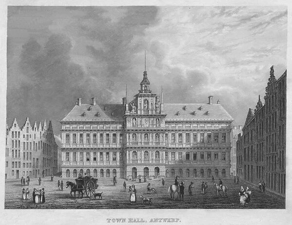 Town Hall, Antwerp, 1850. Artist: Shury & Son
