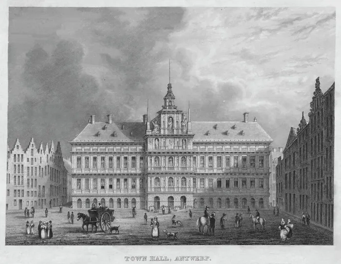 Framed Print : Town Hall, Antwerp, 1850. Artist: Shury & Son Framed Print : Town Hall, Antwerp, 1850. Artist: Shury & Son