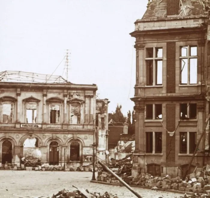 Framed Print : The Town Hall, Chauny, France, c1914-c1918 Framed Print : The Town Hall, Chauny, France, c1914-c1918