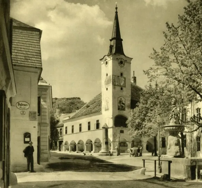 Framed Print : Town hall, Gumpoldskirchen, Modling, Lower Austria, c1935. Creator: Unknown Framed Print : Town hall, Gumpoldskirchen, Modling, Lower Austria, c1935. Creator: Unknown