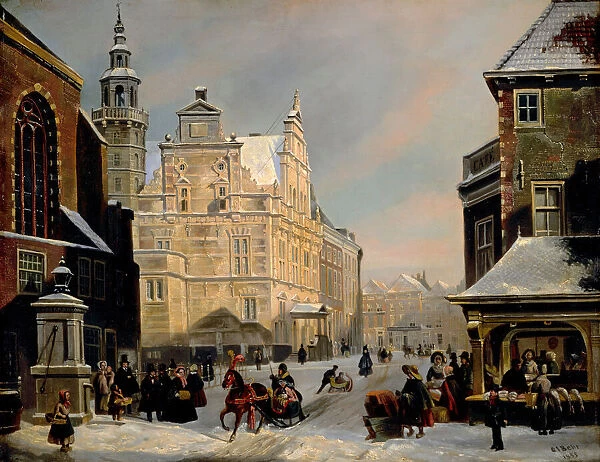 Town Hall, The Hague, 1853. Creator: Carel Jacobus Behr