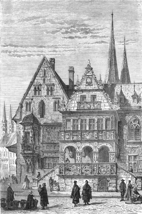 Framed Print : Town Hall, Halberstadt; From Alsace to the Hartz, 1875. Creator: Unknown
