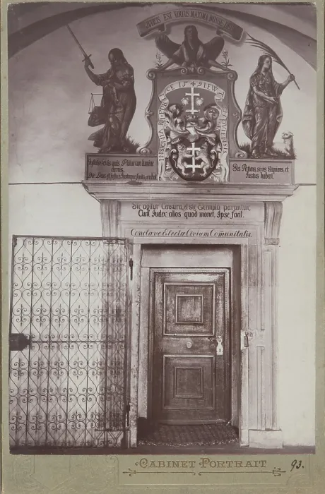 Framed Print : Town Hall, Lewocza (Levoca Locse), 1895-1910. Creator: Samuel Rosenbach Framed Print : Town Hall, Lewocza (Levoca Locse), 1895-1910. Creator: Samuel Rosenbach
