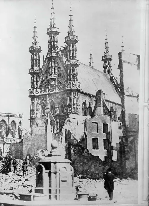 Framed Print : Town Hall, Louvain, between c1914 and c1915. Creator: Bain News Service Framed Print : Town Hall, Louvain, between c1914 and c1915. Creator: Bain News Service