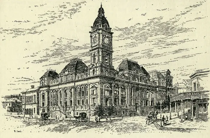 Framed Print : Town Hall, Melbourne, c1900. Creator: Unknown Framed Print : Town Hall, Melbourne, c1900. Creator: Unknown