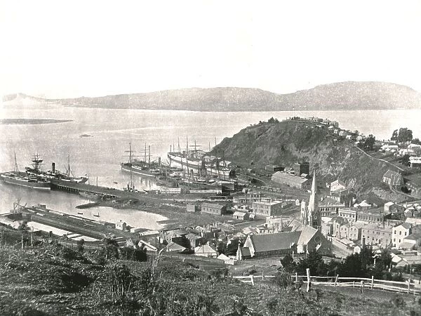The town and the harbour, Port Chalmers, New Zealand, 1895. Creator: Unknown