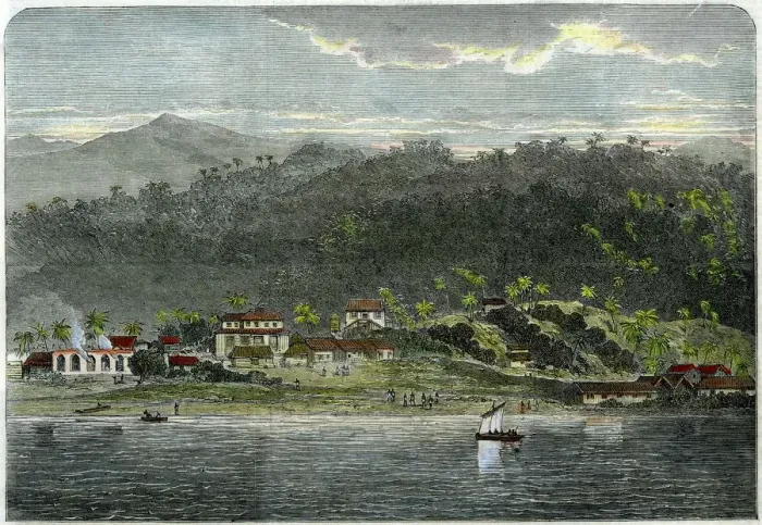 Framed Print : The town of Morant, Morant Bay, Jamaica, c1880 Framed Print : The town of Morant, Morant Bay, Jamaica, c1880
