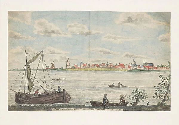 The town of Schoonhoven on the River Rhine in Holland, 1787. Creator: Jan Brandes