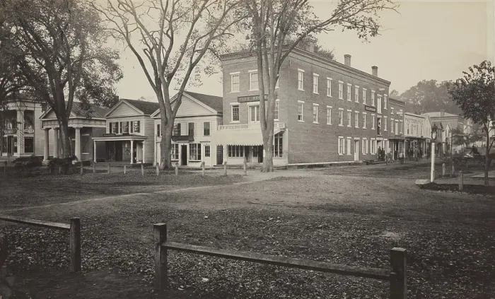 Framed Print : Town Square, Berkshire, Massachusetts, between 1890 and 1900. Creator: Unknown Framed Print : Town Square, Berkshire, Massachusetts, between 1890 and 1900. Creator: Unknown