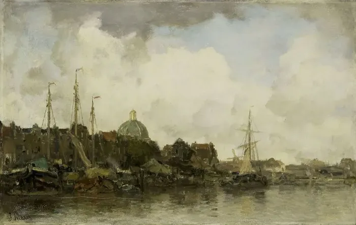 Framed Print : Townscape with a Domed Church, c.1872-c.1875. Creator: Jacob Henricus Maris