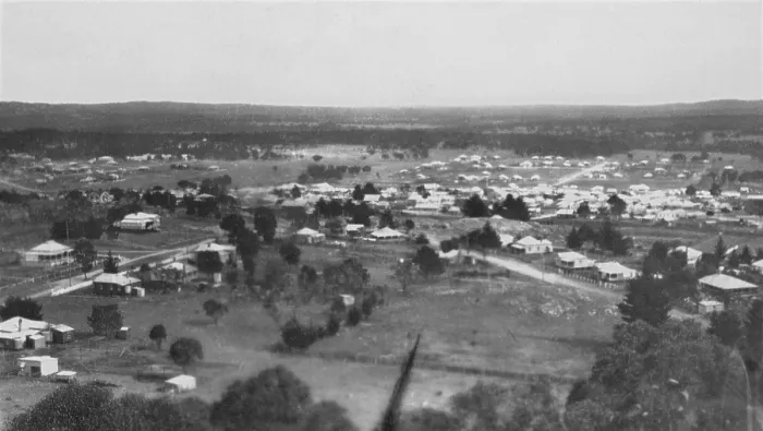 Framed Print : The township of Stanthorpe, Queensland from Mt Marlay, 1920. Creator: Jack Bain Framed Print : The township of Stanthorpe, Queensland from Mt Marlay, 1920. Creator: Jack Bain
