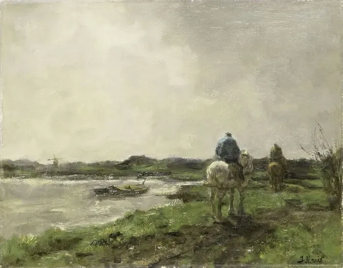 Framed Print : Towpath, c.1896. Creator: Jacob Henricus Maris Framed Print : Towpath, c.1896. Creator: Jacob Henricus Maris