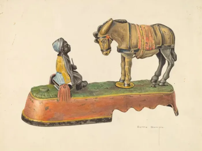 Framed Print : Toy Bank, c. 1938. Creator: Bertha Semple Framed Print : Toy Bank, c. 1938. Creator: Bertha Semple