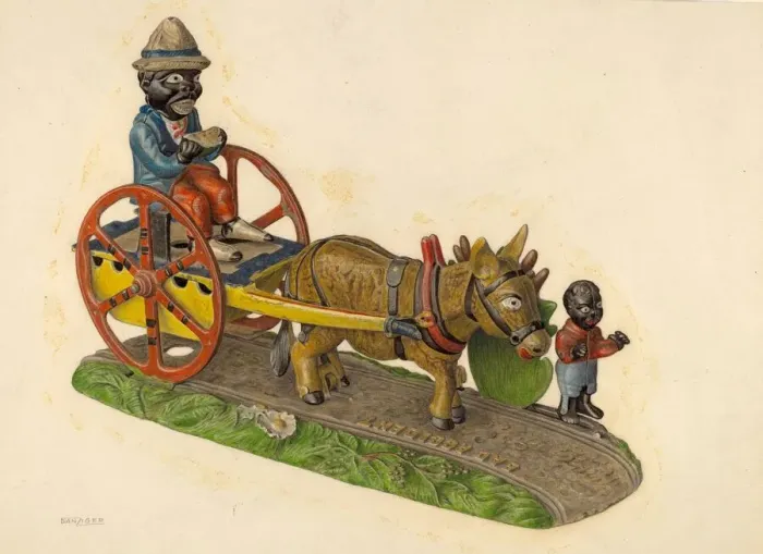 Framed Print : Toy Bank: Donkey and Cart, c. 1941. Creator: Isidore Danziger Framed Print : Toy Bank: Donkey and Cart, c. 1941. Creator: Isidore Danziger