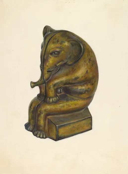 Framed Print : Toy Bank: Elephant, c. 1939. Creator: Walter Hochstrasser Framed Print : Toy Bank: Elephant, c. 1939. Creator: Walter Hochstrasser